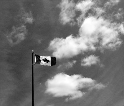 Canadian Flag and clouds