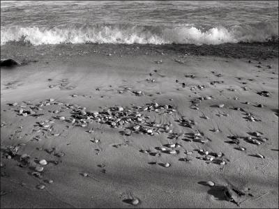 Surf and pebbles