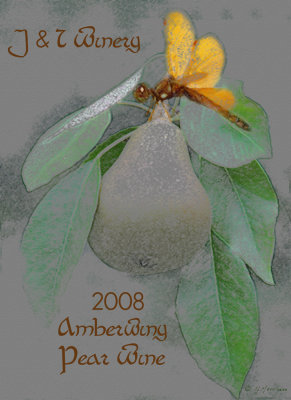 Amberwing Pear Wine Label