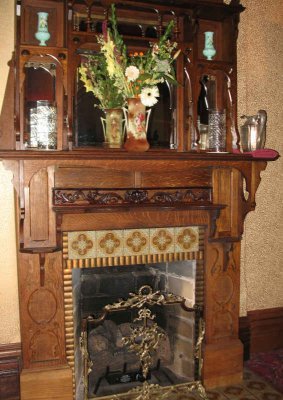 Fireplace in diniing room