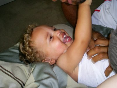 Daddy won't stop tickling!