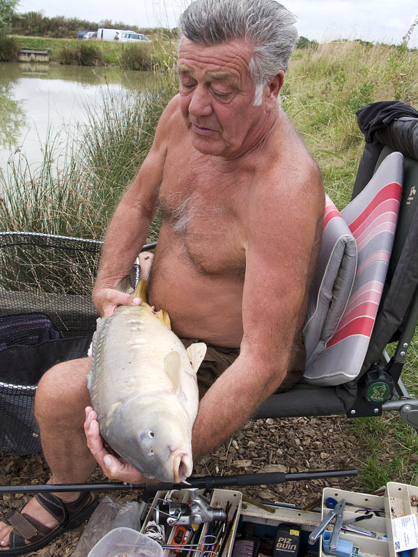 Laurie with 13 lb mirror carp