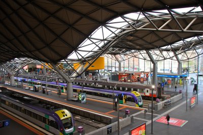 31 The wave shaped roofs of the Southern Cross Station