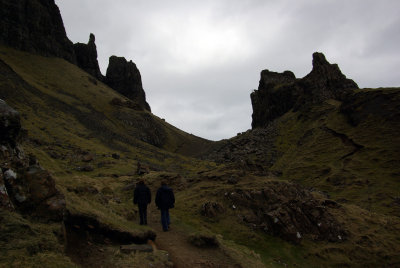 Walking up to the Quirang on Skye