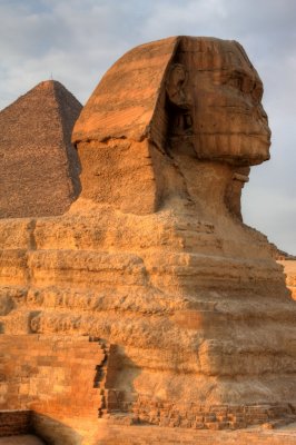 Sphinx and Cheops Pyramid, Gizeh
