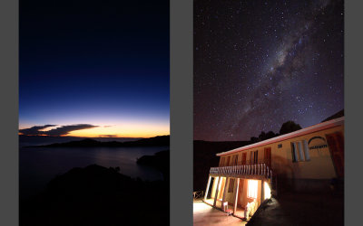Titicaca Lake after sunset  |  Incredibly clean Milky Way