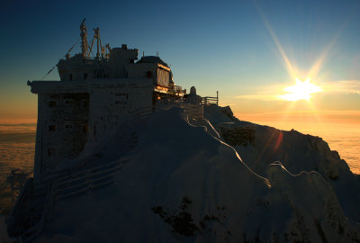 Observatory and sunrise