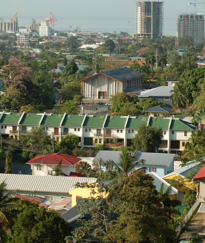 Looking down on the Port of Spain