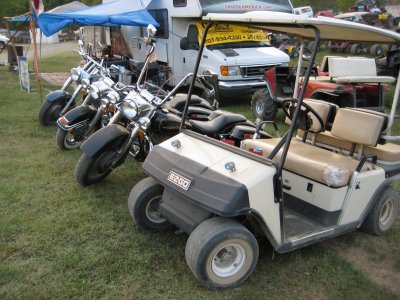 My Ez-Go fits right in with these Harleys