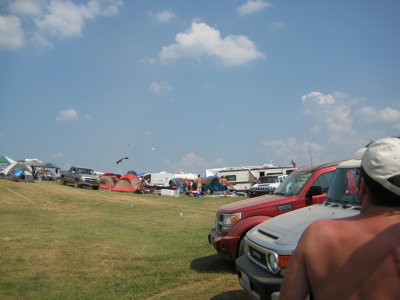 A dust devil wrecking some peoples' camp sites