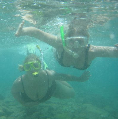 Lorie and Aimee snorkeling