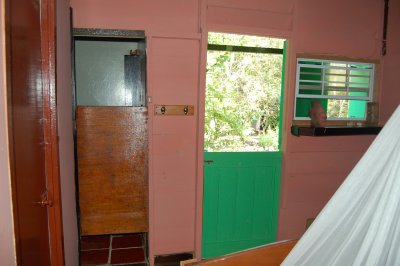 The bathroom door and the back door - Mt. Plaisir - Room 2