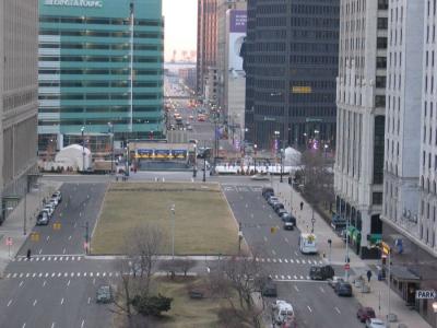 You can see old tiger stadium down Michigan Ave.