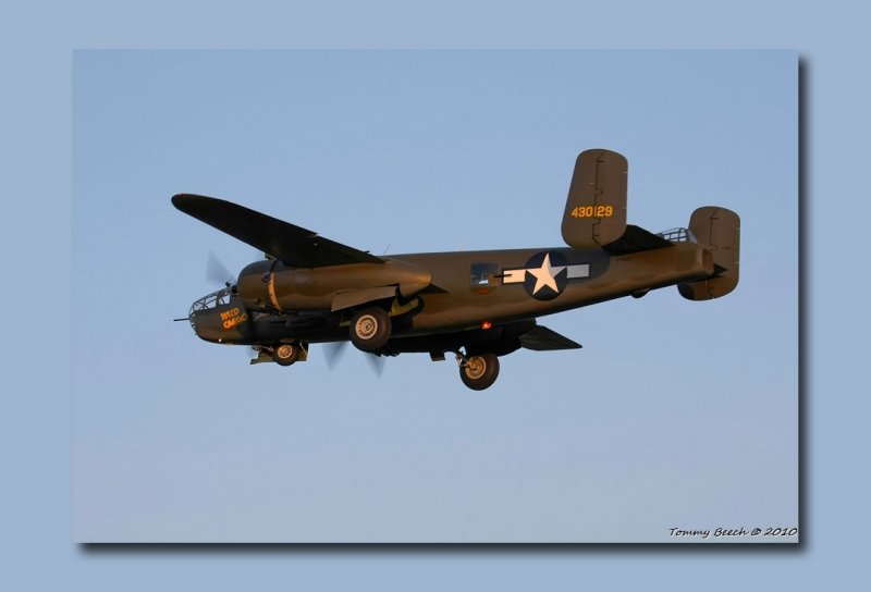 B-25J  Wild Cargo  takes off at sunrise