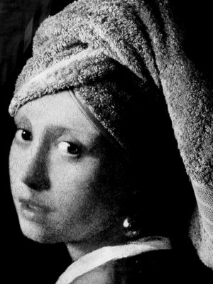 Vermeer - Girl with a towel - Italian adversting