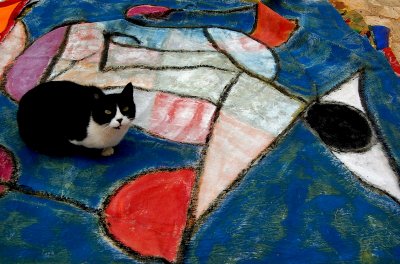 cat on painting