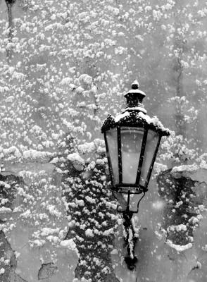 Lantern in Prague 1 BW