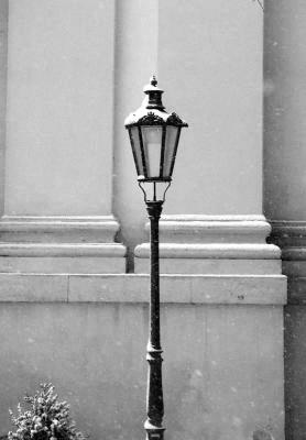 Lantern in Prague 4 BW