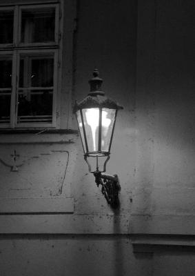 Lantern in Prague 5 BW