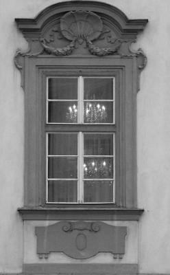 Elegant window in Prague BW