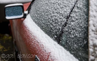 Snow on Santa's car!