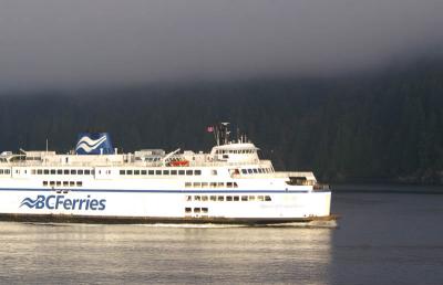 ferry in fog