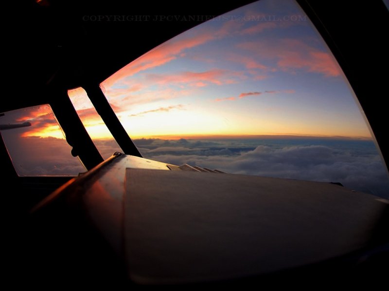 Cockpit during sunrise [Nikkor 10.5mm]