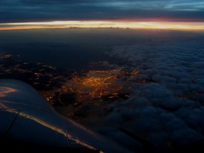 Valencia at sunrise under the clouds
