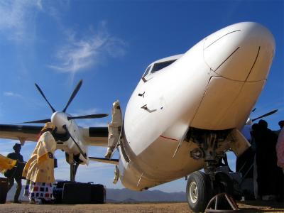 White fokker and blue sky