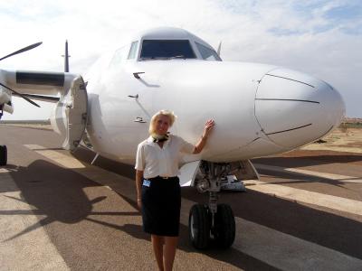 Stewardess posing