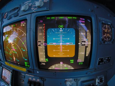 Primary Flight Display, approaching Amsterdam