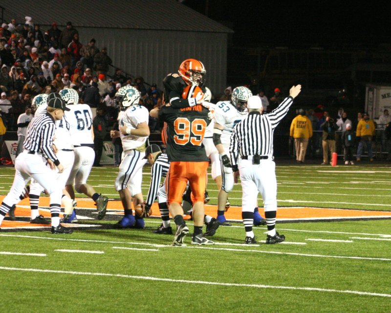 celebrating aylward fumble recovery