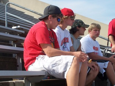 greg, adam, nick, and art at miami football game