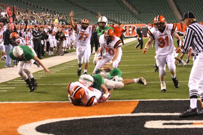 elijah crosses the goal line for a td