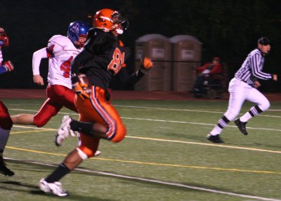 nick heads for the endzone