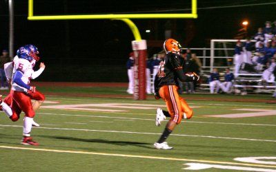 nick heads for the endzone