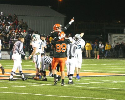 aylward and chapman celebrate fumble recovery