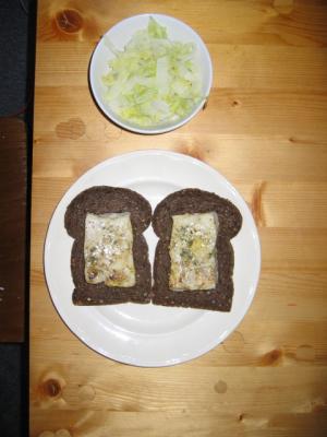 bread, fish and cabbage