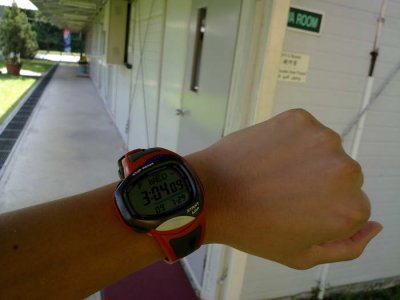 3.04pm. Dang, had lunch, now 4 mins late for staff training session.