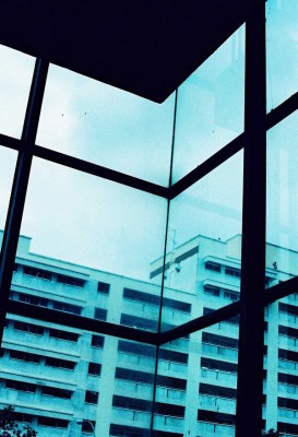 Behind the glass