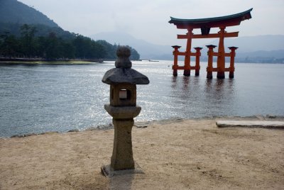 Torii and lantern