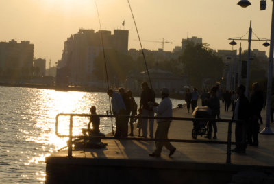 Activity before sunset...