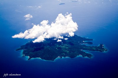 unknown island, view from the plane