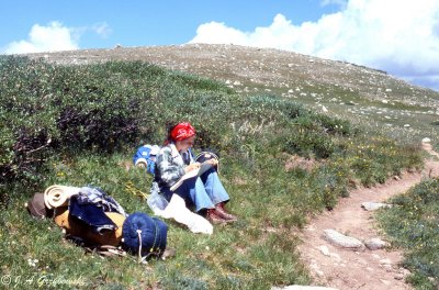 rest on Grassy Pass, Rawahs, CO