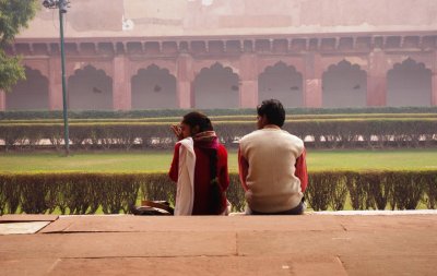 Couple Looking at Moti Masjid.jpg