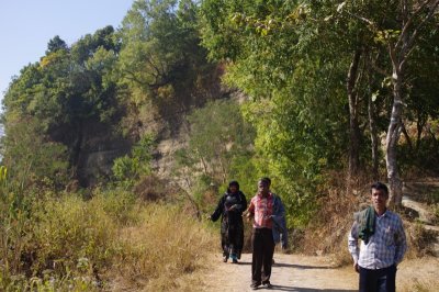 Tourists on Path in Meghla Parjatan.jpg