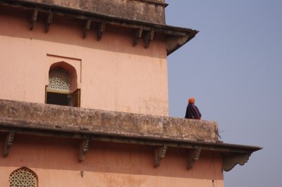 Lady Atop Diwan-i-Aam in Lalbagh Fort.jpg