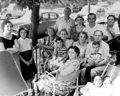 Richard's family (mother's side) in front of  his grandparents' house on St. Mark's Avenue, Brooklyn (1955)