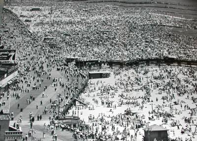 A typical summer, Sunday scene at Coney Island - having fun with over a million people :-) (1950's)