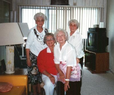 Left to right: Lilly, Clara, Rosie and Betty - Hilda's sisters (circa 1990)